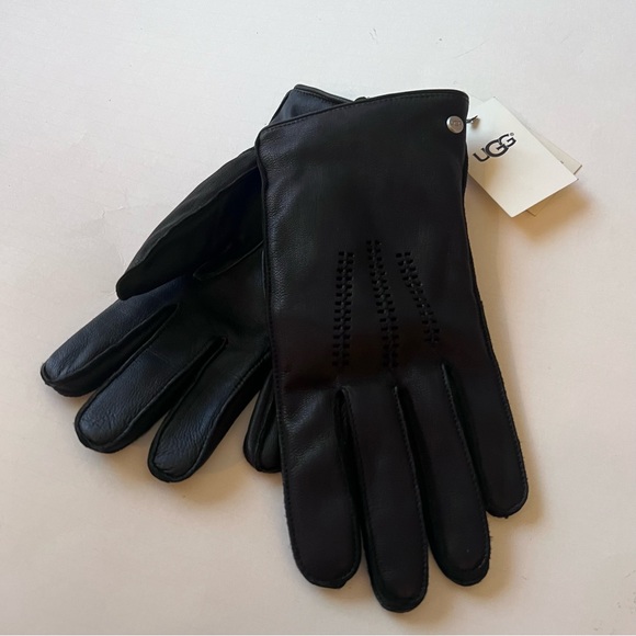 UGG WRANGELL MENS LEATHER GLOVES WITH FAUX FUR LINING BLACK SIZE XL NWT - Picture 11 of 15